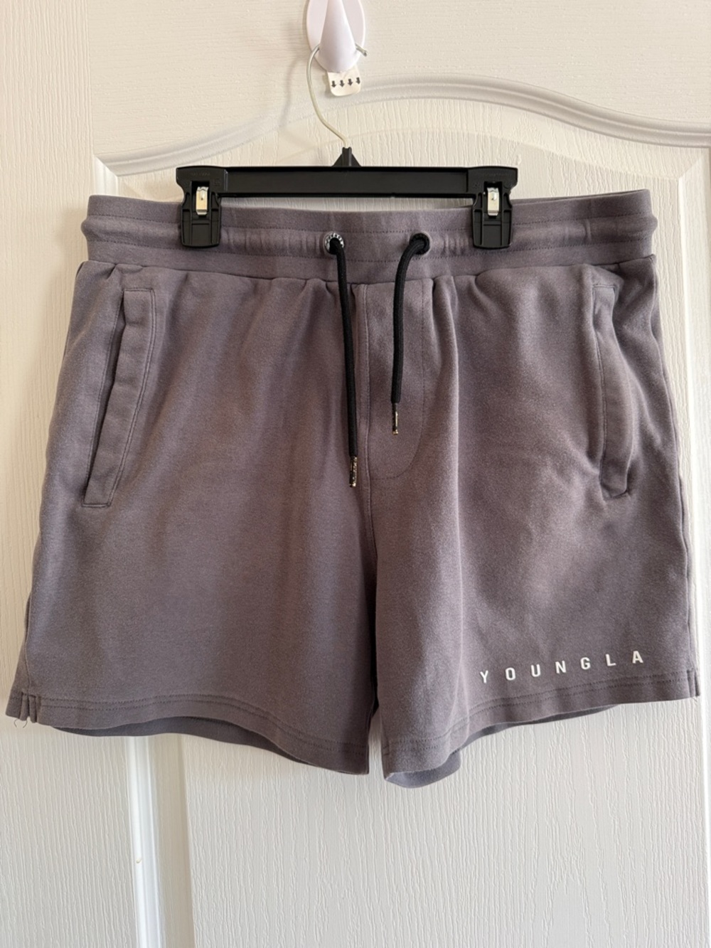YoungLA Women's Gray Athletic Fleece Shorts with Drawstring